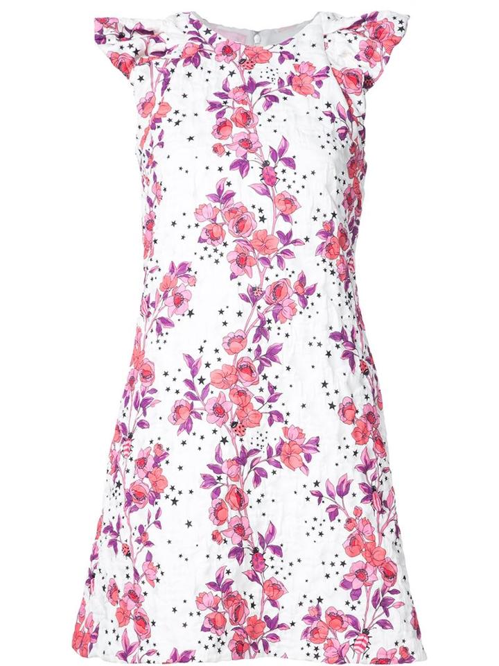 Giamba Floral Print Dress, Women's, Size: 42, White, Polyester/polyimide