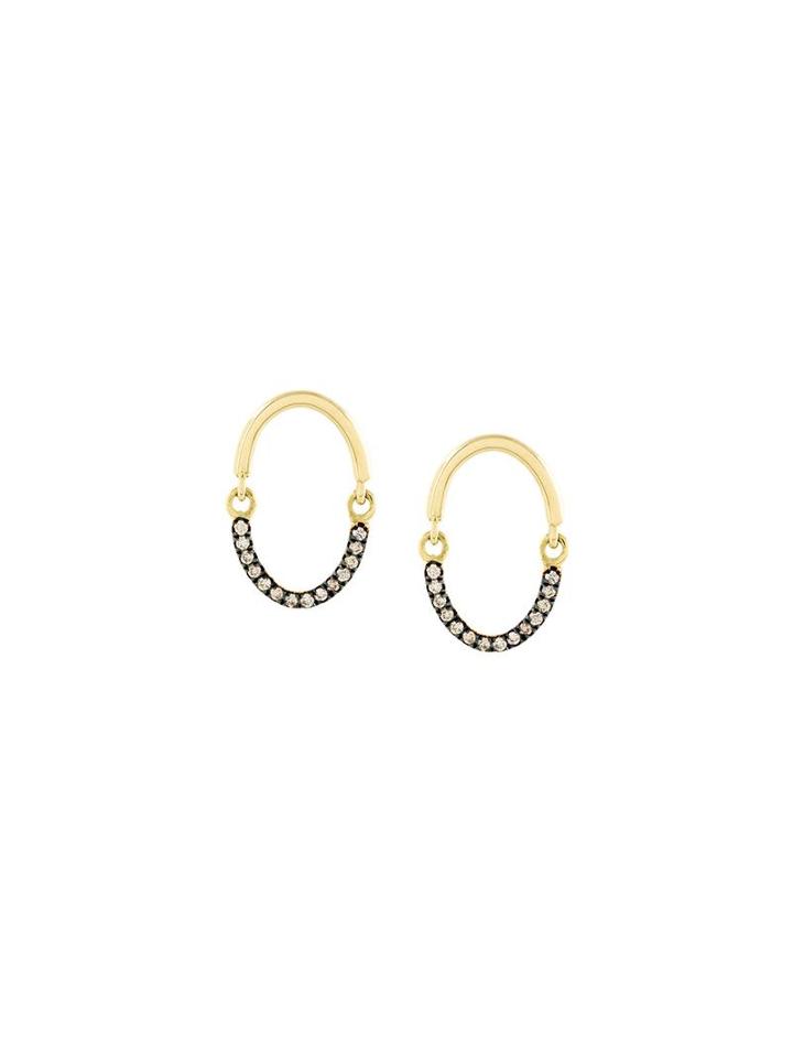 Yannis Sergakis Brown Diamonds Earrings, Women's, Metallic