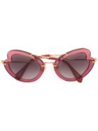 Miu Miu Eyewear - Wavy Shaped Sunglasses - Women - Acetate - One Size, Women's, Pink/purple, Acetate