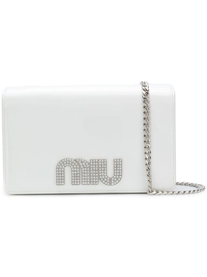 Miu Miu Logo Mini Bag - White