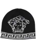 Versace Medusa Logo Knitted Hat - Black