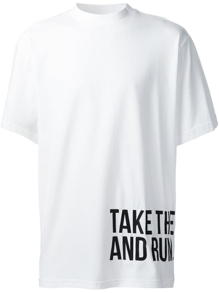 Icosae 'take The Cash And Run' T-shirt, Men's, Size: Small, White, Cotton