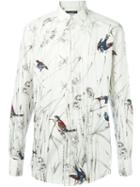 Dolce & Gabbana Bird Print Shirt, Men's, Size: 41, Nude/neutrals, Cotton