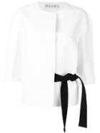 Marni Tie Fastening Jacket, Women's, Size: 40, White, Cotton