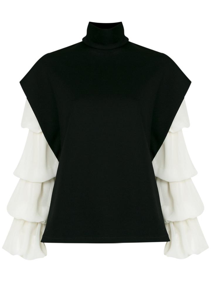 Gloria Coelho Ruffled Sleeves Blouse - Black