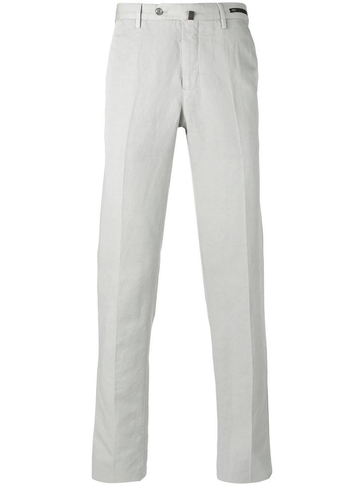 Pt01 - Classic Chinos - Men - Cotton/linen/flax - 54, Grey, Cotton/linen/flax