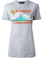 Dsquared2 Summer Print T-shirt, Women's, Size: Medium, Grey, Cotton/viscose