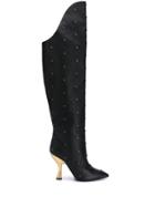 Moschino Pointed Knee-length Boots - Black