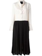 Erika Cavallini Monochrome Long Shirt Dress, Women's, Size: 38, Nude/neutrals, Silk/polyester