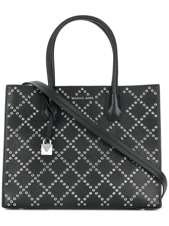 Michael Michael Kors Mercer Grommeted Tote Bag - Black