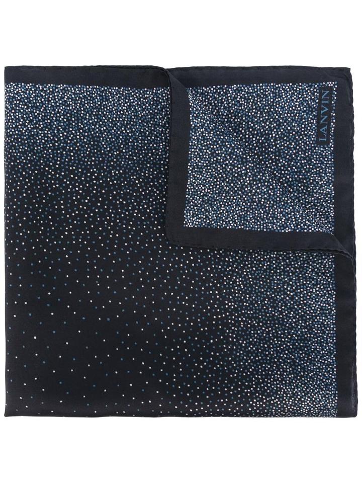 Lanvin Dot Print Pocket Square, Men's, Black, Silk