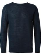 Bark Striped Sweater, Men's, Size: Xl, Blue, Cotton/linen/flax/polyester