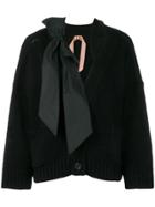 No21 Bow Knitted Cardigan - Black