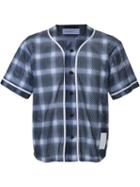 Phenomenon Checked Baseball Shirt, Men's, Size: Medium, Grey, Polyester