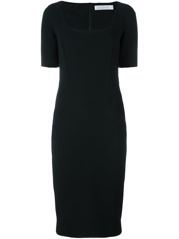 Victoria Beckham Back Zip Dress, Women's, Size: 12, Black, Triacetate/polyester/silk