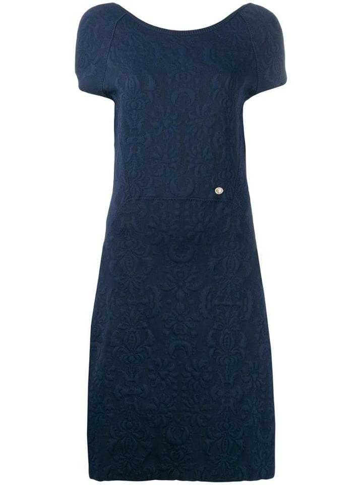 Chanel Pre-owned 2010's Textured Knitted Dress - Blue