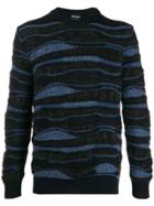 Giorgio Armani Wave Print Jumper - Blue