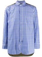 Junya Watanabe Contrast Panel Checked Shirt - Blue