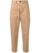 Pt01 Mid Rise Cropped Trousers - Neutrals
