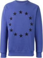 Études 'etoile' Embroidered Sweatshirt, Men's, Size: Medium, Blue, Cotton