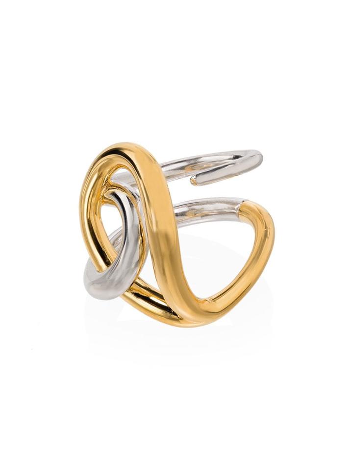 Charlotte Chesnais Blaue Silver Twist Ring - Yellow/ Silver