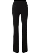 Carven Flared High Waist Trousers, Women's, Size: 38, Black, Polyester/polyurethane/acetate/pbt Elite