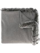 N.peal - Woven Long Shawl - Women - Rabbit Fur/cashmere - One Size, Women's, Brown, Rabbit Fur/cashmere
