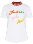 Mira Mikati Fastest Girls Alive Print Cotton T-shirt - White