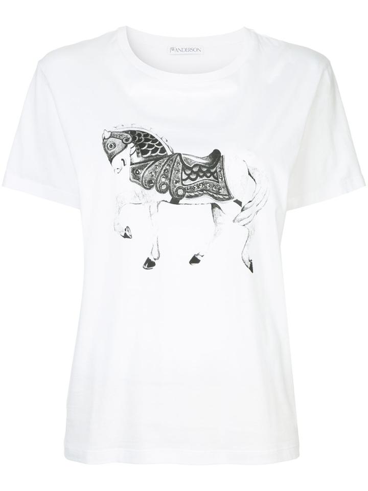 Jw Anderson Horse Print T-shirt - White
