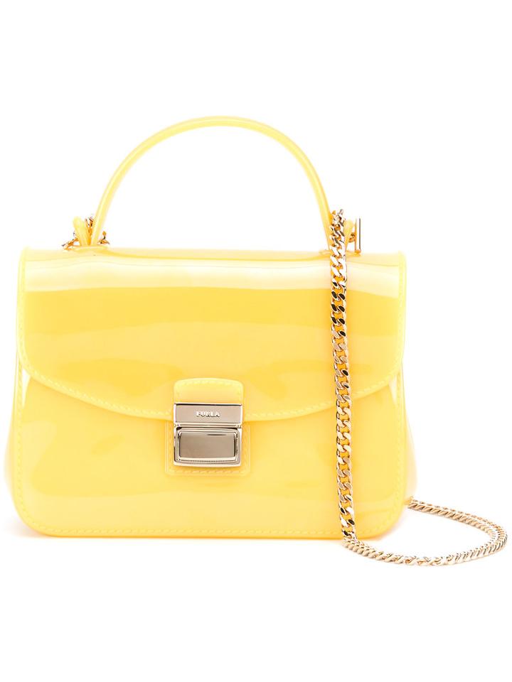 Furla - Chain Strap Mini Tote - Women - Rubber - One Size, Women's, Yellow/orange, Rubber