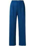 Pleats Please By Issey Miyake Pleated Straight Trousers - Blue
