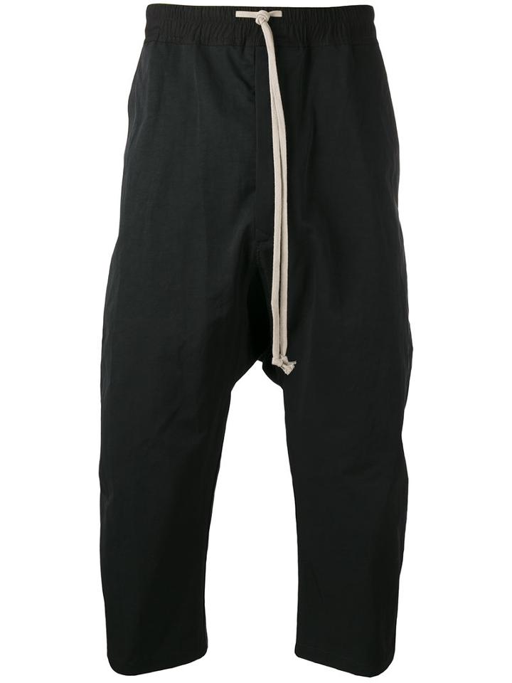 Rick Owens Drkshdw Drop-crotch Trousers, Men's, Size: Xs, Black, Cotton/polyamide