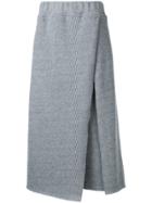 Osakentaro Ribbed Detail Skirt - Grey