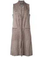 Salvatore Santoro Daino Long Gilet, Women's, Size: 42, Nude/neutrals, Goat Skin