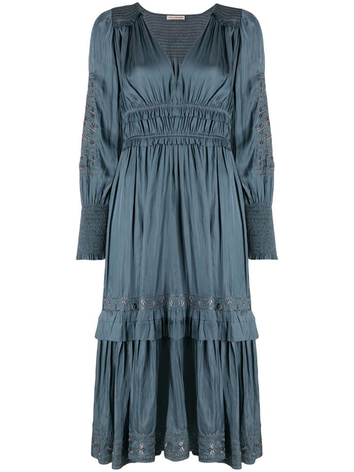 Ulla Johnson Shaina Embroidered Midi Dress - Blue