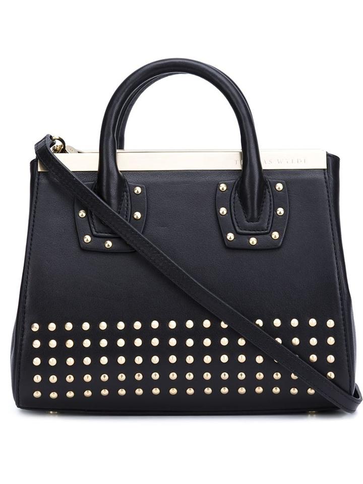 Thomas Wylde - Studded Tote - Women - Lamb Skin - One Size, Black, Lamb Skin