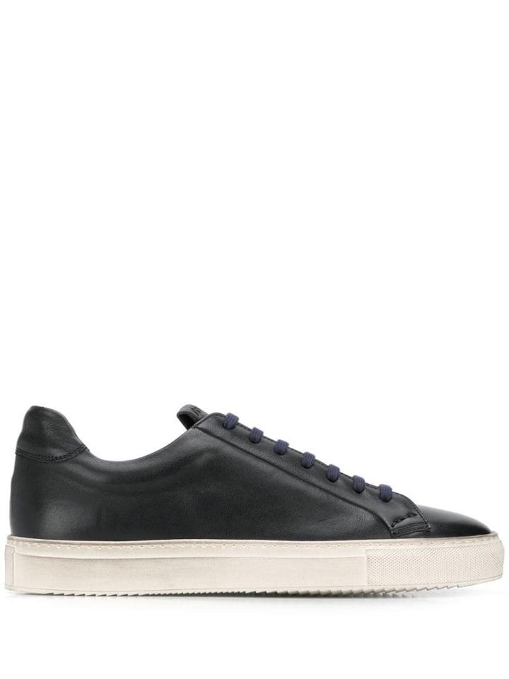 Doucal's Contrasting Sole Lace-up Sneakers - Blue
