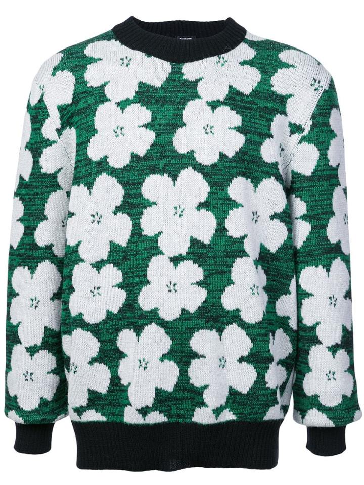 Calvin Klein 205w39nyc Floral Intarsia Jumper - Green