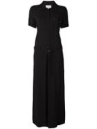 Maison Margiela Belted Shirt Jumpsuit, Women's, Size: 40, Black, Viscose/spandex/elastane