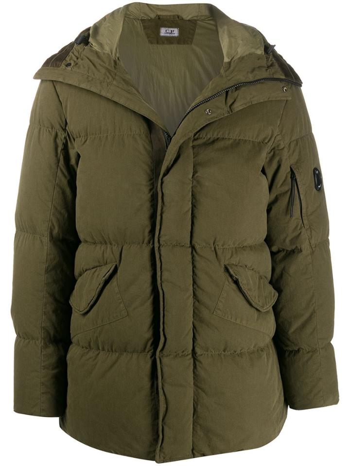 Cp Company Hooded Down Coat - Green