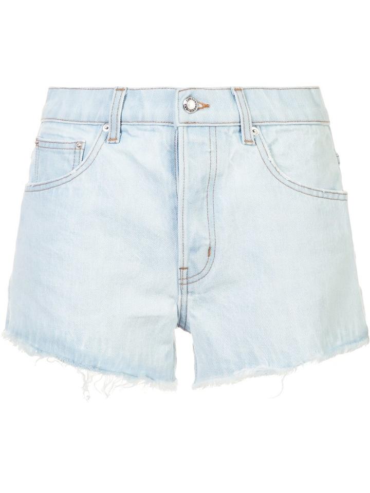 Derek Lam 10 Crosby Bleached Denim Shorts, Women's, Size: 24, Blue, Cotton