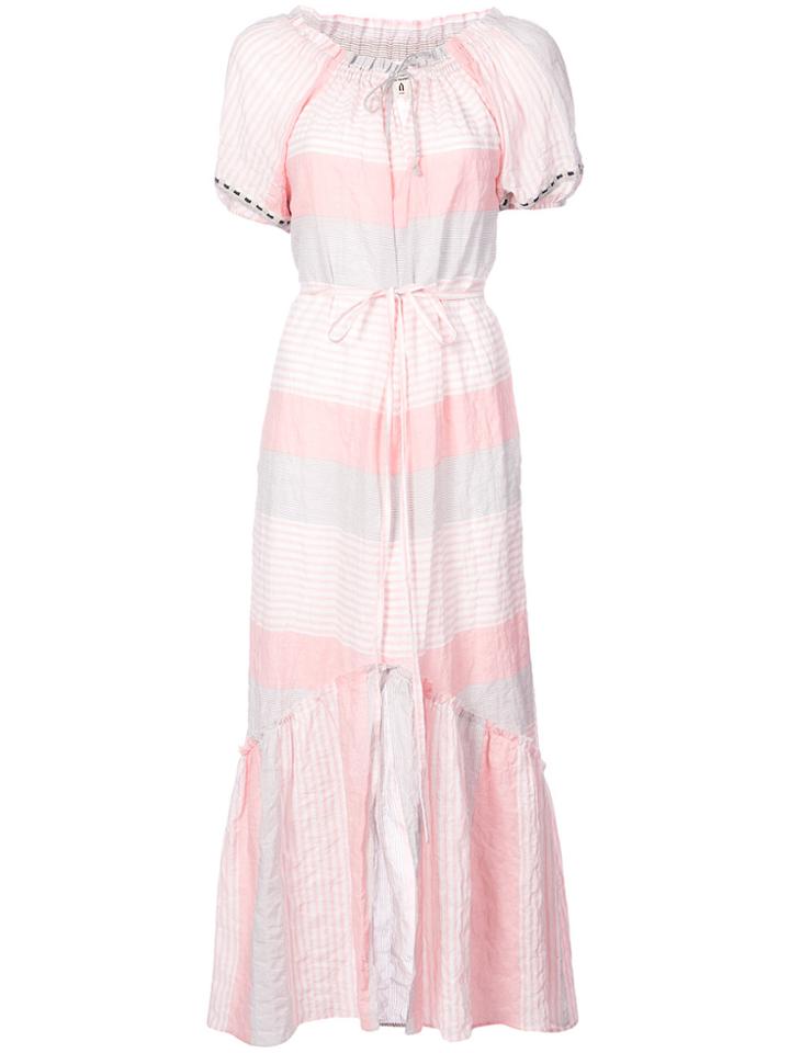 Lemlem Dera Off Shoulder Long Dress - Pink & Purple