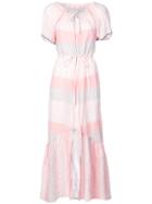 Lemlem Dera Off Shoulder Long Dress - Pink & Purple
