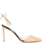 Francesco Russo Slingback Pointed Toe Pumps - Nude & Neutrals