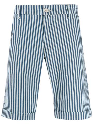 Perfection Striped Bermuda Shorts - Blue