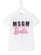 Msgm Kids Logo Print T-shirt, Girl's, Size: 10 Yrs, White