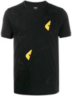 Fendi Bag Bugs Eyes Appliqués T-shirt - Black