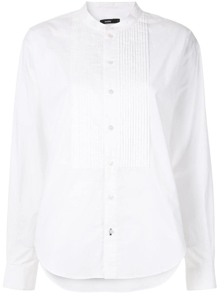 Bassike Bib Front Tuxedo Shirt - White
