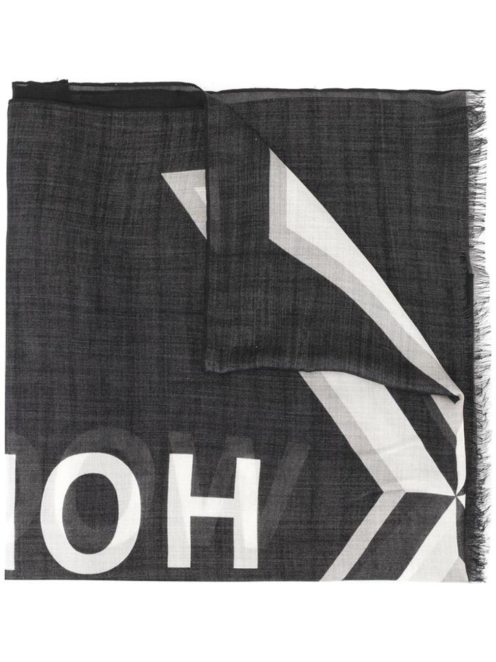 Undercover Logo Print Scarf - Black