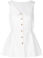 Adeam Button-down Flared Vest - White